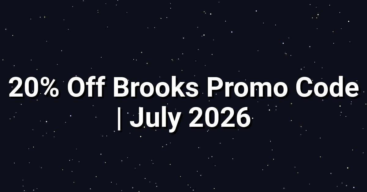 Brooks Running Promo Code 20% Off
