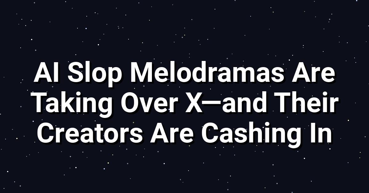 AI‑Generated ‘Slop’ Melodramas Flood X, Creators Earn