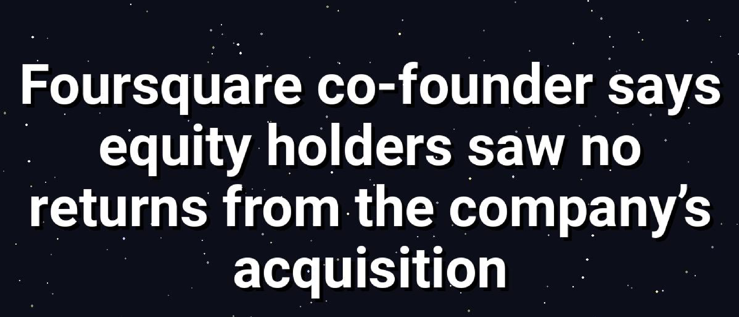 Infillion Acquires Foursquare, Shareholders Get Nothing