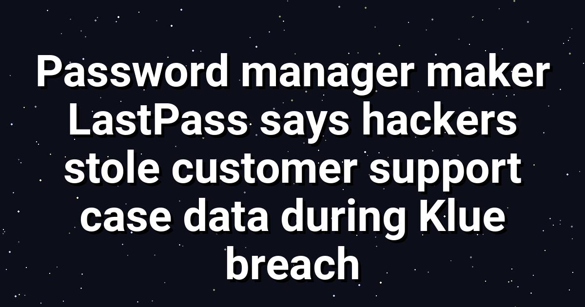 LastPass Data Breach