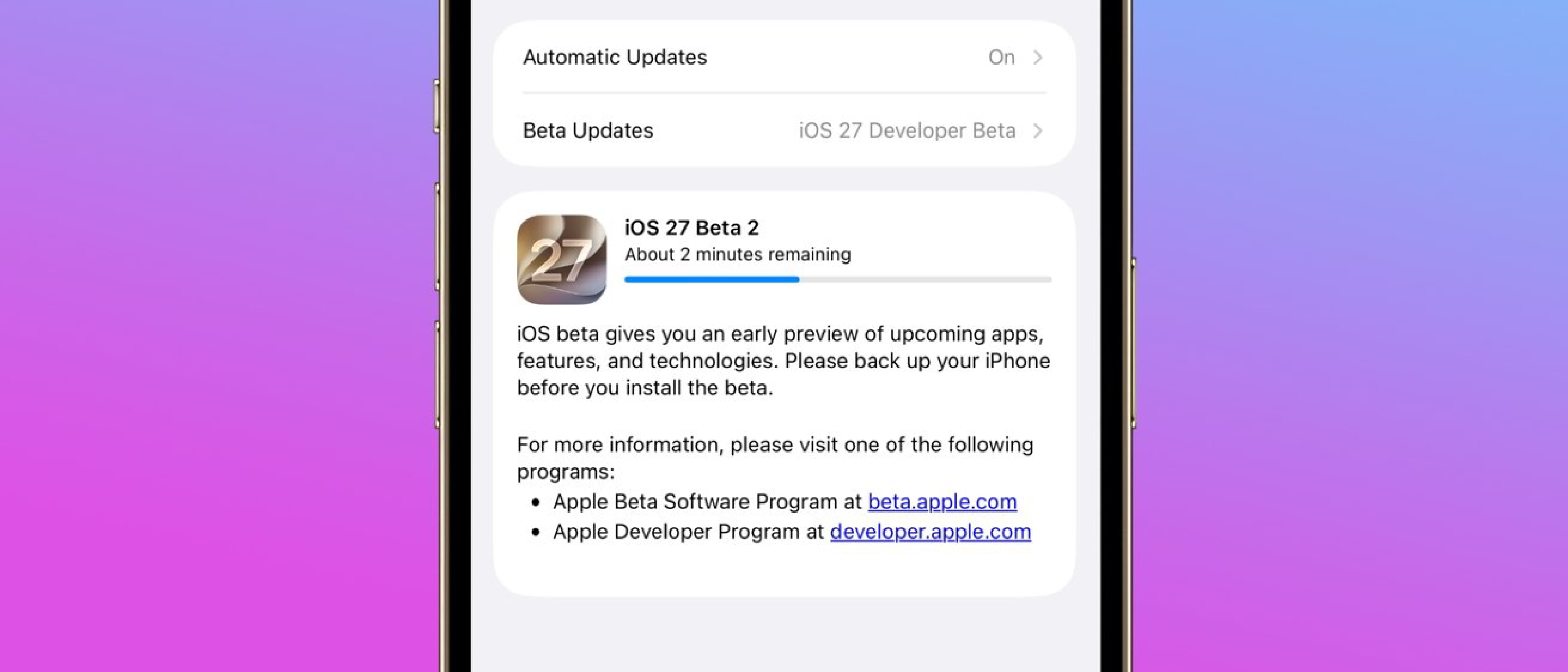 Apple iOS 27 Beta Released