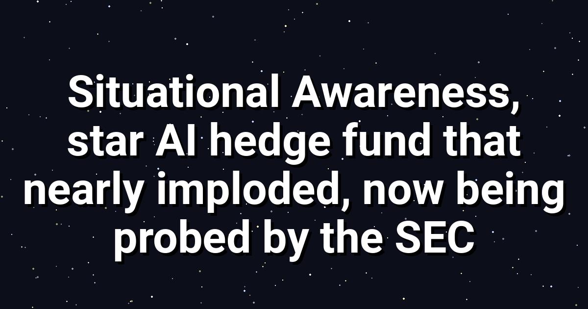 SEC Probes AI Hedge Fund After Billion‑Dollar Collapse